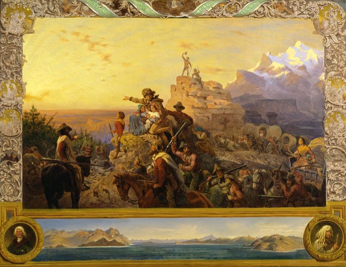 Manifest destiny westward american leutze empire emanuel gottlieb 1862 mural frontier capitol apush period yawp settlers antebellum